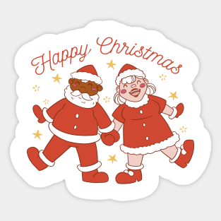 Christmas Santa Couple Sticker